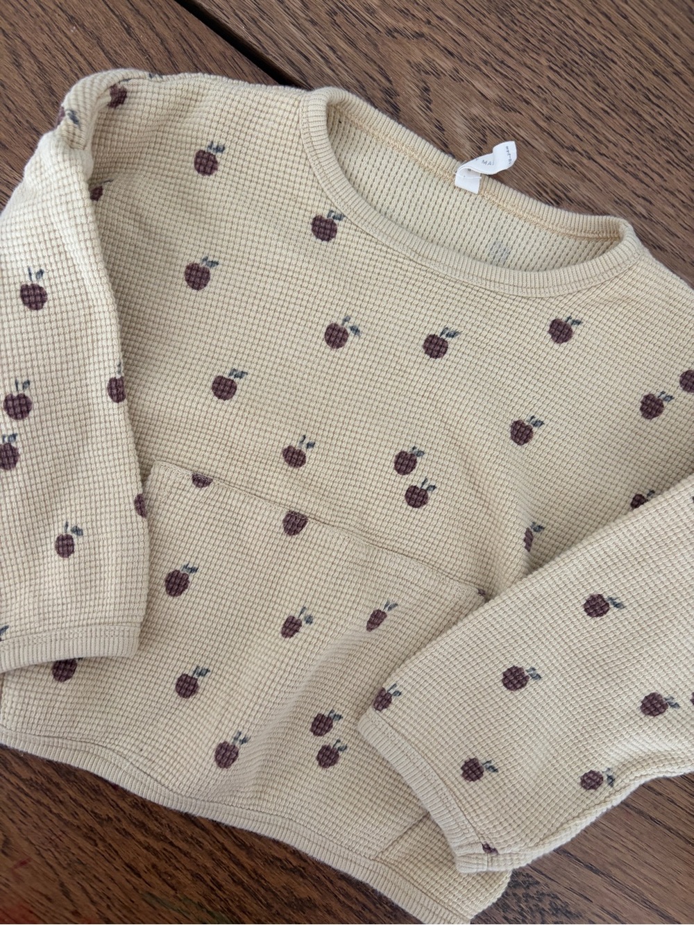 Quincy Mae Apple Waffle Pullover Top Shirt Size 18-24 m organic cotton